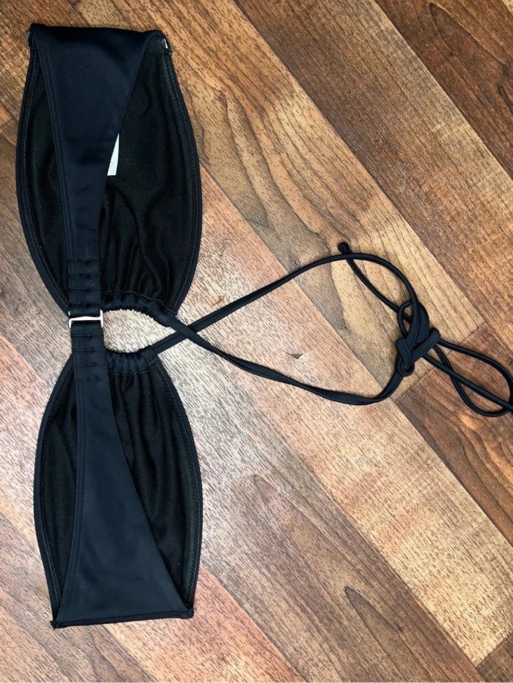 Abercrombie & Fitch Black Ring-Front Bandeau Bikini Top